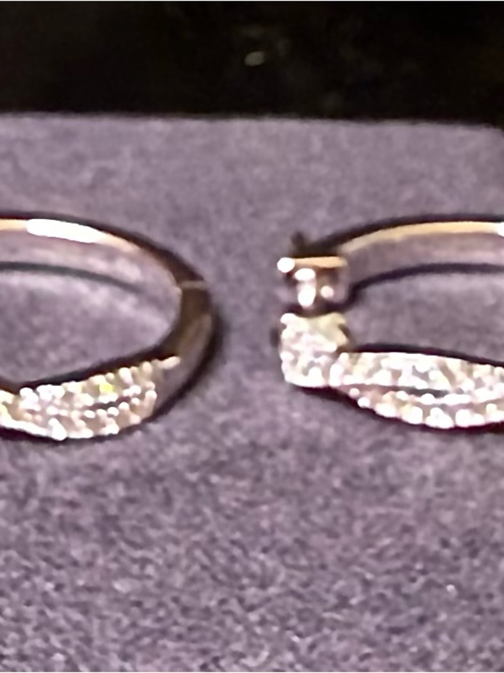 925 Sterling Silver Hoop Earrings with Moissanite Pavé Accents - Picture 4 of 8